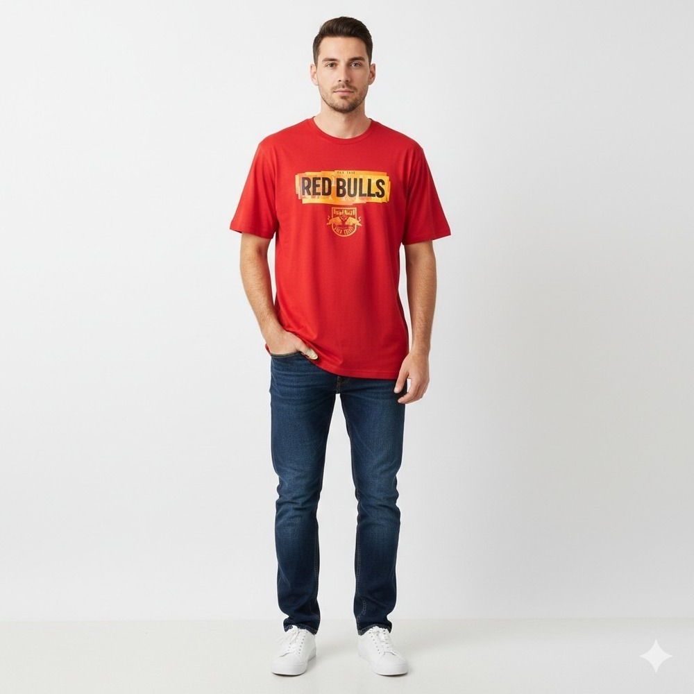 adidas Red Bull - NY Short‎ Sleeve Red Shirt Size Mens 2XL